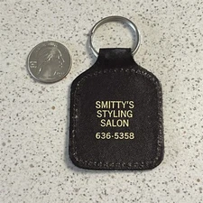 Smitty's Styling Salon Bryan Ohio Faux Leather Keychain Key Ring #45922