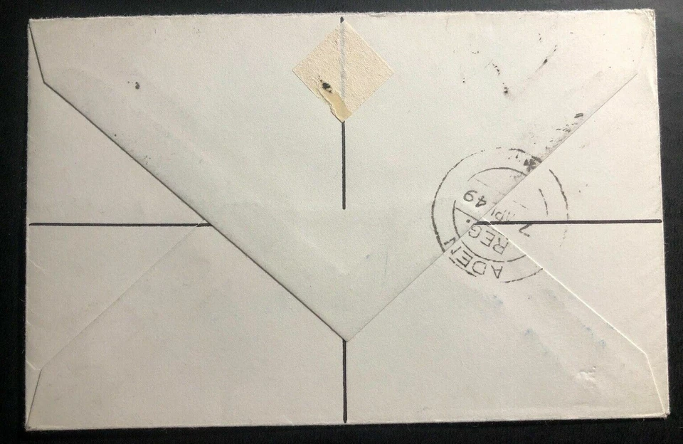 1949 Aden First Day Cover FDC Sc# 30 & 31 George VI Royal Silver Wedding To Swis - Image 2 of 2