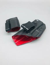 M&P 2.0 5" 9/40 Black Carbon Fiber & Red Kydex IWB Holster + MAG POUCH! USA Made