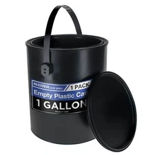 1 Gallon Empty Plastic Paint Can Bucket, Airtight Lid, 128 fl oz Coating Storage