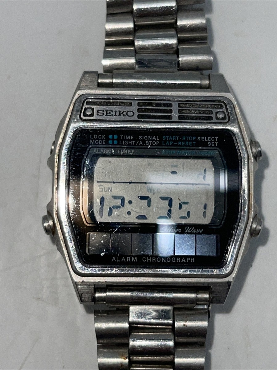 Seiko セイコー SilverWave A258-5000 シルバー メンズ Seiko Silver Wave A258-5000 A2 Digi Alarm Chronograph 1980