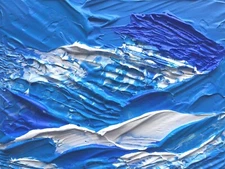 Original Acrylic Painting Canvas OCEAN BLUE 8x10 in. Seascape Art Julia Garcia 