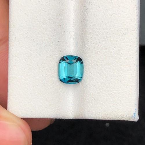1.05 Ct Natural Cushion Cut Lagoon Blue Tourmaline loose gemstone From Afghan - Picture 9 of 11