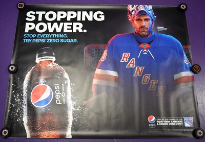 MASSIVE Henrik Lundqvist New York Rangers Pepsi Zero NHL Vinyl Banner 60x46 INCH
