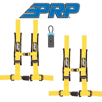 PRP (2) Yellow 4-Point 2'' Harness/Seat Belt Bypass 2015+ For Polaris & Can-Am