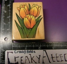 TULIP FLOWERS PLANT PORTRAIT RUBBER STAMPS HERO ARTS E1260 CREAKYATTIC