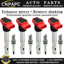 CNPAPC Ignition Coil & Spark Plug Pack For Audi A4 Golf Jetta 2.0L 2.0T UF529