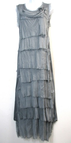 Ladies Lagenlook 30% Silk(ruffles) 70% Viscose(base) Dresses OneSize: Regular - Picture 7 of 124