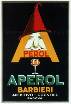 Aperol Barbieri 1924 Italian Aperitif Liquor Cocktail Giclee Canvas Print 20x29