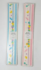 24 Mrs Grossmans Baby Boy Girl Design Lines Stickers 12" Blue Pink Border Strips