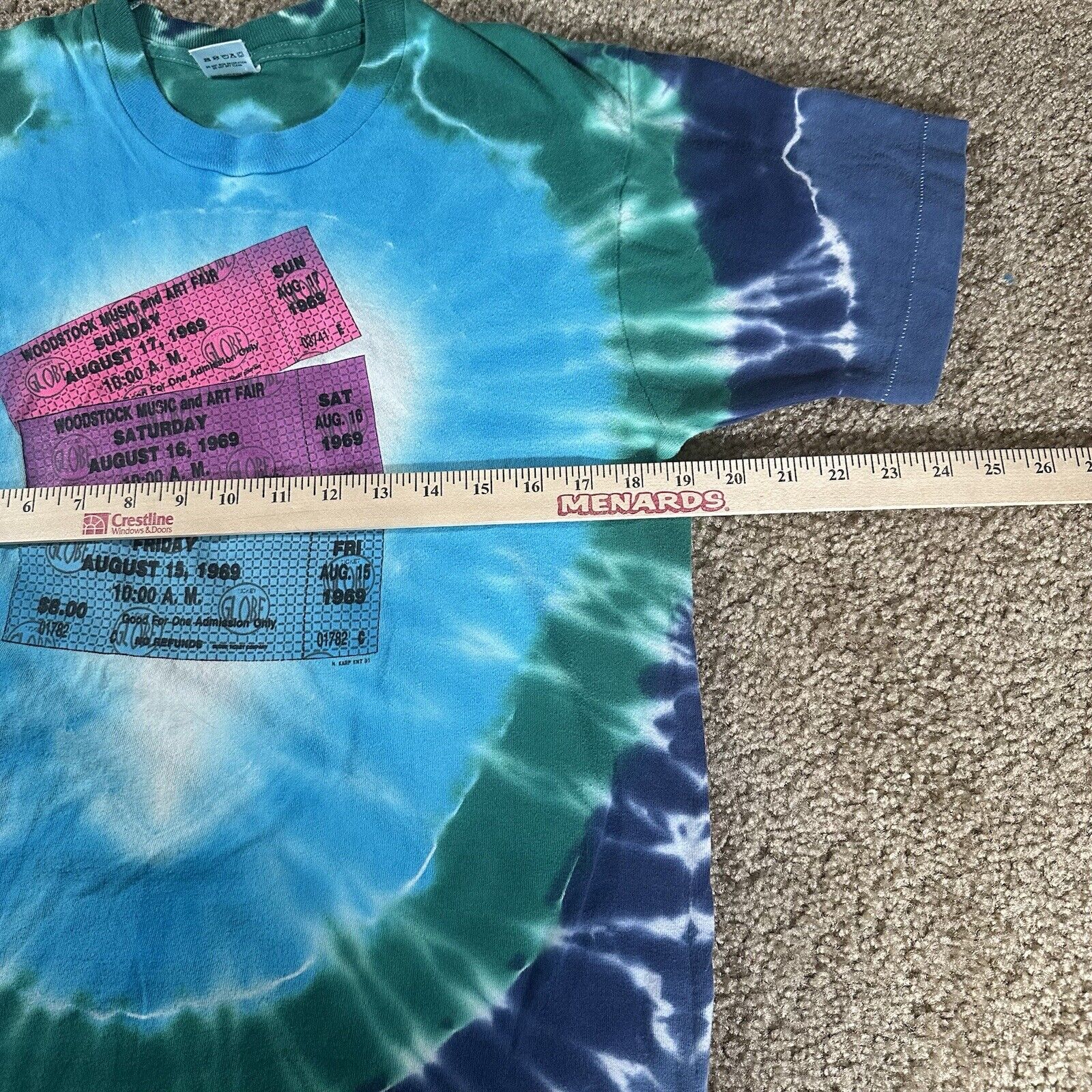 Vintage 90s Woodstock 1969 Ticket T Shirt Concert… - image 5
