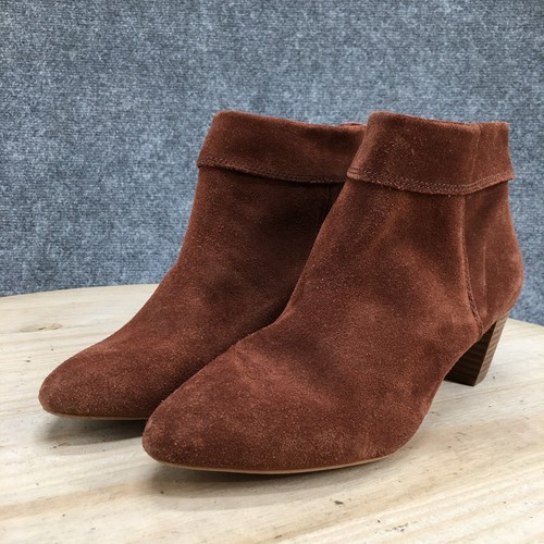 Lucky Brand Boots Womens 7.5 M Zaprika Pull On Pointed Bootie Brown Suede Heels - 第 6/19 張圖片