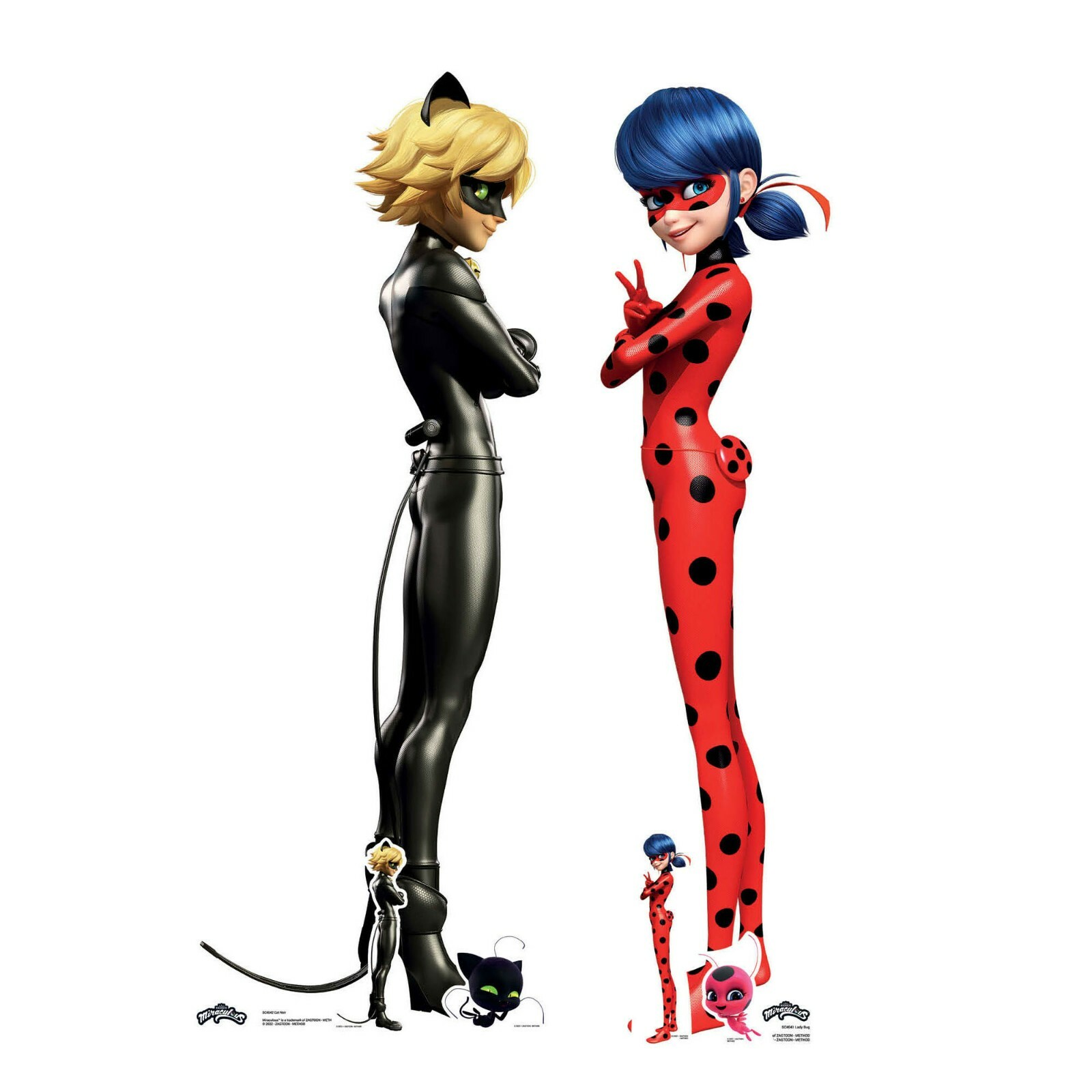 Ladybug and Cat Noir Miraculous Lifesize Cardboard Cutouts Official Twin Pack