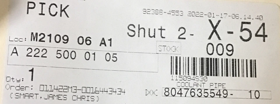 Manguera de refrigerante radiador superior OEM 2225000105 Mercedes Benz Maybach S550 S63 AMG Foto 3 de 3