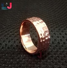 100 Pure Copper Hammered Band Ring 10mm Wide Band Handmade Thumb Ring All Size