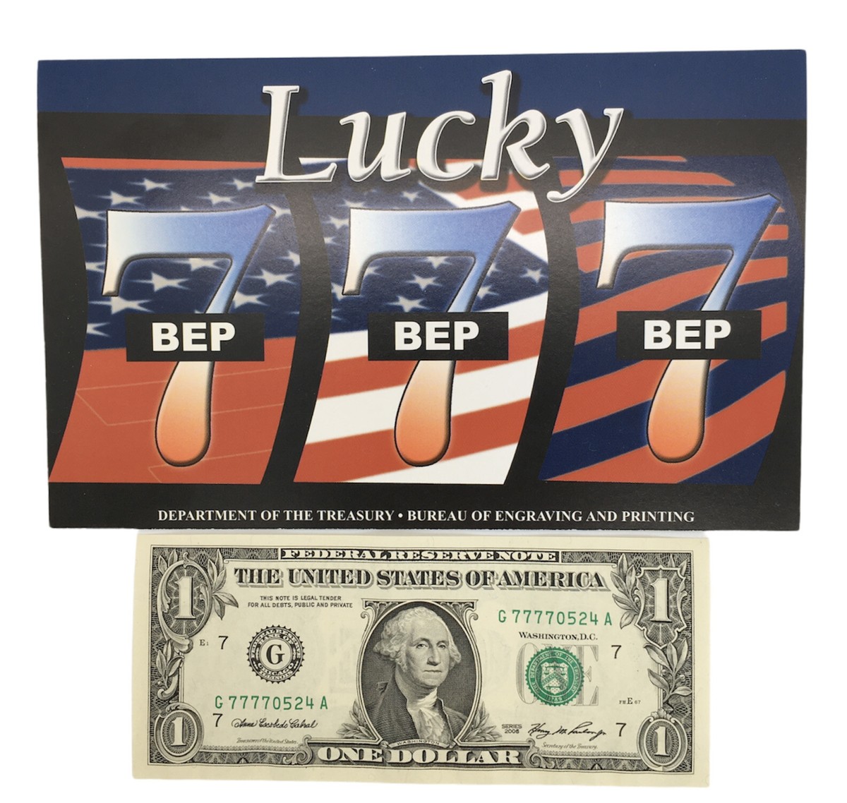 ラッキー7 Xtra Lucky 7 Dollar 7's in Plate, FR and Serial Numbers