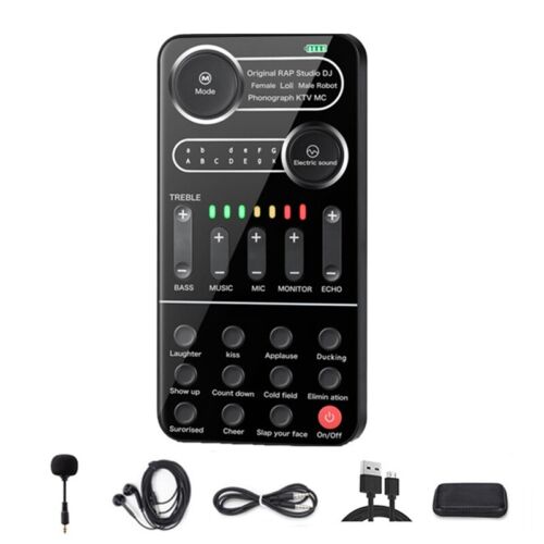 K9 Voice Changer Full Kit Live Sound Card 12 Electric Tones Microphone Live7503 - Afbeelding 1 van 7