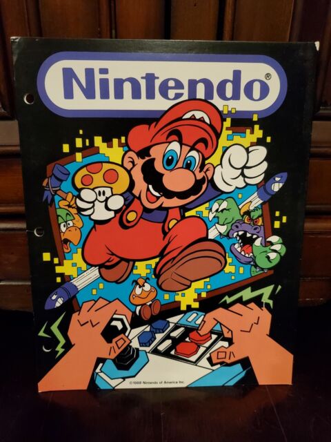 Rare 1988 Vintage Nintendo Super Mario Bros Folder * Unused