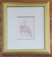 Targa incisa vintage Salvador Dalì 1968 firmata El Cid stampa artistica restrizione cornice oro