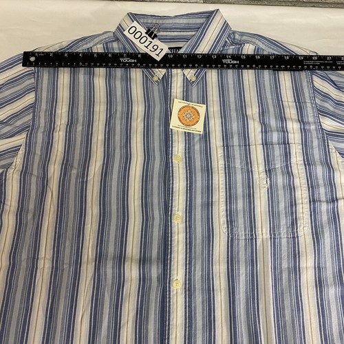 Chaps Ralph Lauren Shirt Men Large Blue Twill Striped Long Sleeve Button Down - Picture 14 of 18