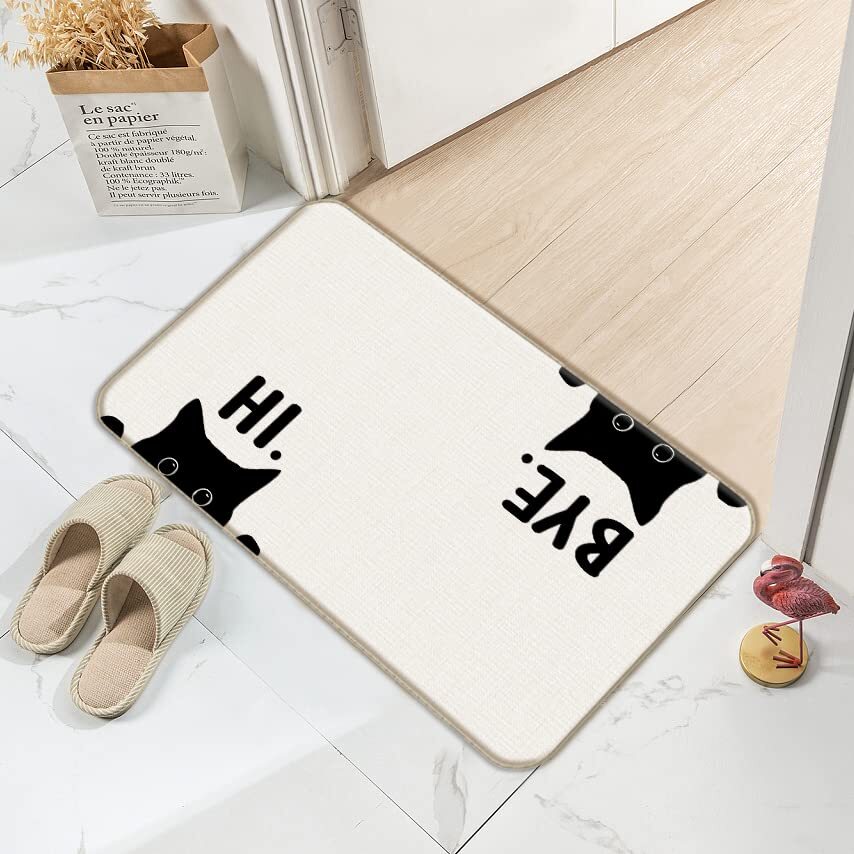 Cat Kitchen Rug, Hi Bye Funny Black Cat Kitchen Mat,17"X30" Decorative Home eBay