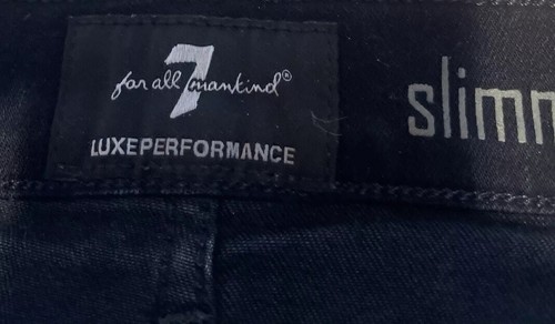 7 For All Mankind Luxe Performance schwarze schlanke Jeans ~ 33 x 34 ~ 198 $ neu ansehen - Bild 8 von 11