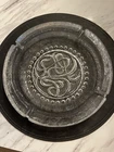 1970s Vintage Mid-Century Blenko Clear Glass Swirl Ashtray