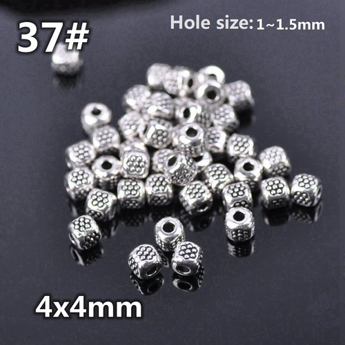 50pcs Tibetan Silver Color Metal Alloy Loose Spacer Beads Lot For Jewelry Making - Bild 47 von 59