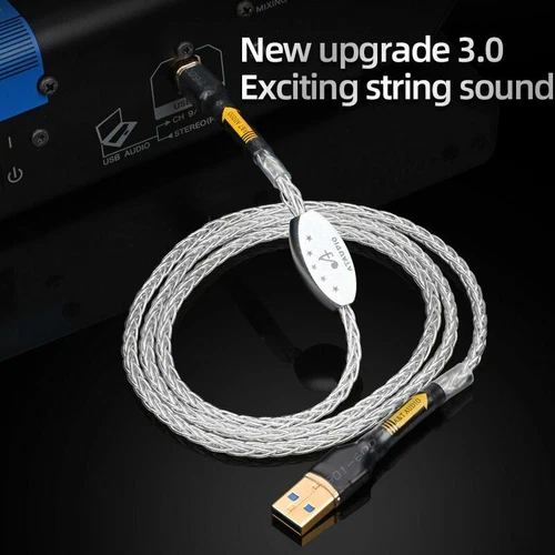 HIFI sterling silver USB cable decoding DAC data cable 3.0 upgrade Type A to B - Picture 5 of 7