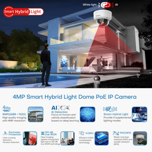 Hikvision Original 4MP DS-2CD2143G2-LI Dual Light 2.8mm IR IP Camera H.265+ IP67 - Picture 4 of 21