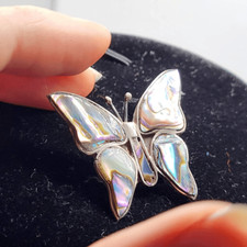 Artisan Made Mother of Pearl and Sterling Silver Signed by Artist