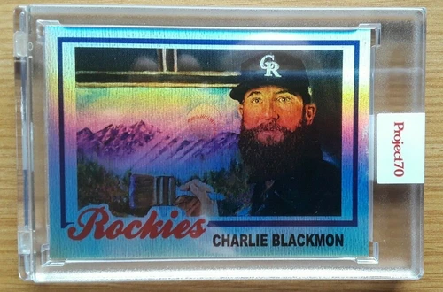 2021 Topps Project 70 CHARLIE BLACKMON #382 by JONAS NEVER 28/70 Rainbow Foil