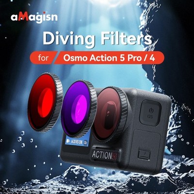 aMagisn Waterproof Anti-Fog Diving Lens Filter for DJl OSMO Action 5Pro/4 Series