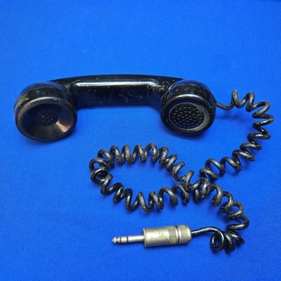 Vintage Telephone Handset Black Radio Push-To-Talk Button UNMARKED
