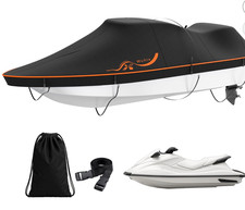 Jet Ski Cover, 600D Oxford Fabric Heavy Duty Waterproof UV-Proof Windproof 2-3 S