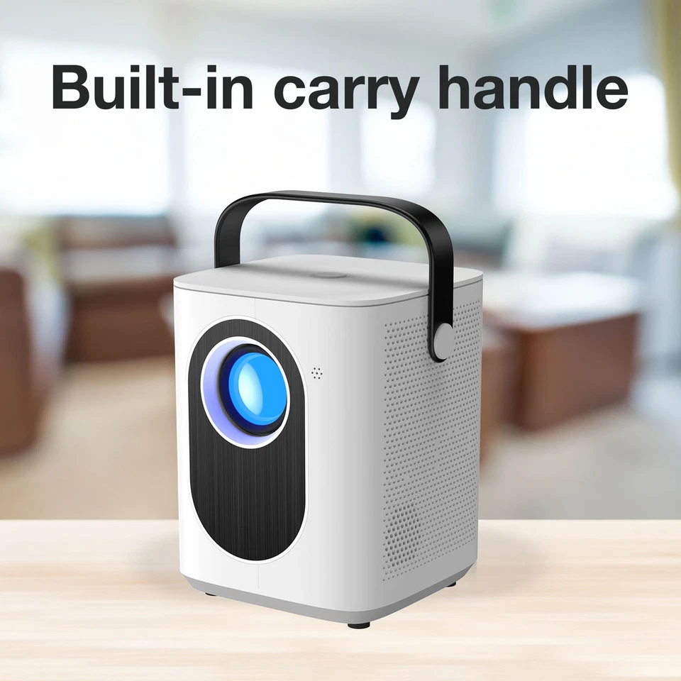 Laser 1080P Android Smart Cube Projector with 120 Inch Screen White - Image 4 of 4