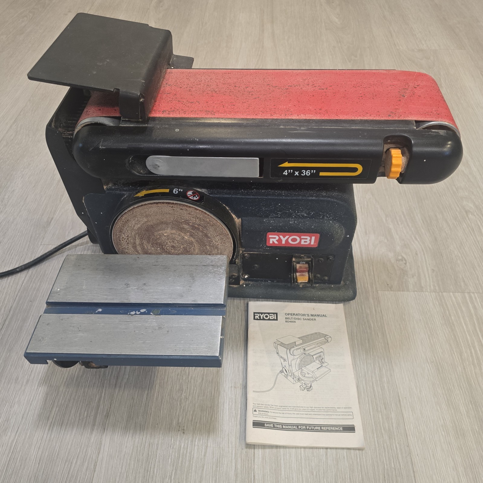 Ryobi BD4600 Disk and Belt Sander 120V AC 3,600 RPM - Tested- Works Great!