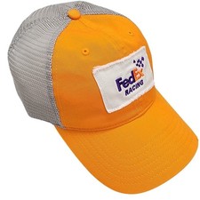 FedEx Racing Trucker Hat Orange Gray Mesh Snapback NASCAR Promo Vintage Style