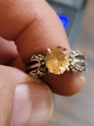 Rare oval topaz sterling silver ring size 7.75 ,