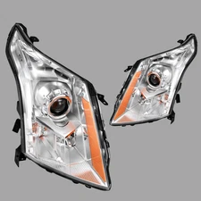 Headlights Projector Chrome Housing Headlamp w/ Bulbs For 10-16 Cadillac SRX