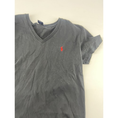 Polo Ralph Lauren Shirt Kids White Medium Black Logo Pony Tee Cotton Plain - Picture 2 of 6