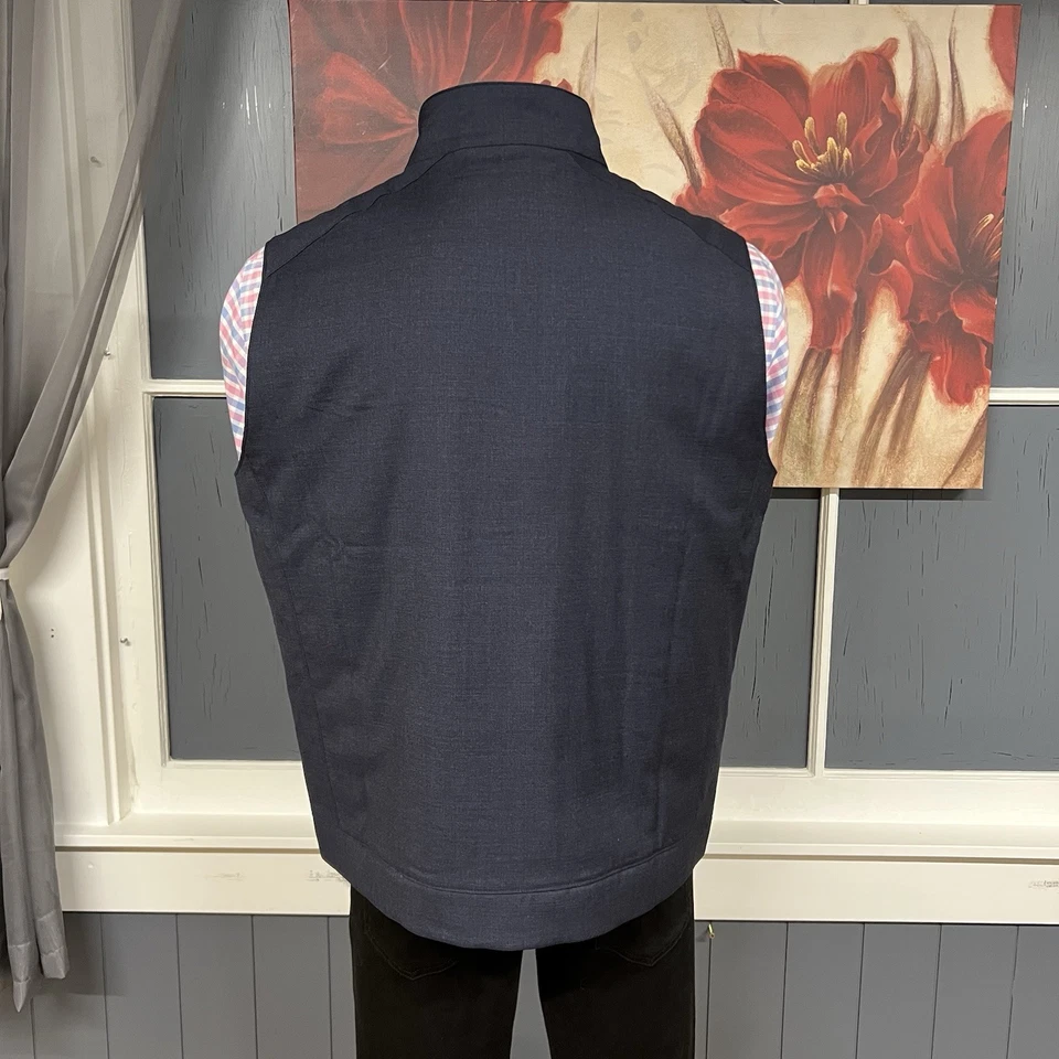 Peter Millar Crown Crafted Excursionist Lite Vest Mens XL Merino Wool Navy - Image 3 of 4