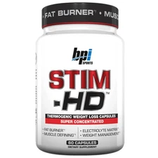 BPI Sports Stim HD Thermogenic Weight Loss Fat burner Muscle Defining 60 Tabs