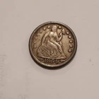1854 w/Arrows Liberty Seated 10C One Dime Coin, .90 Fine Silver