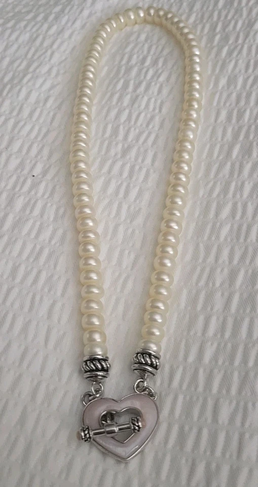 Collar de perlas barroco de agua dulce × 68 10 mm perlas rosa perla corazón cierre de palanca Foto 4 de 4