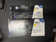 HP 124A Q6002A Genuine Original Yellow Toner Cartridge 1600 Quanity of 1