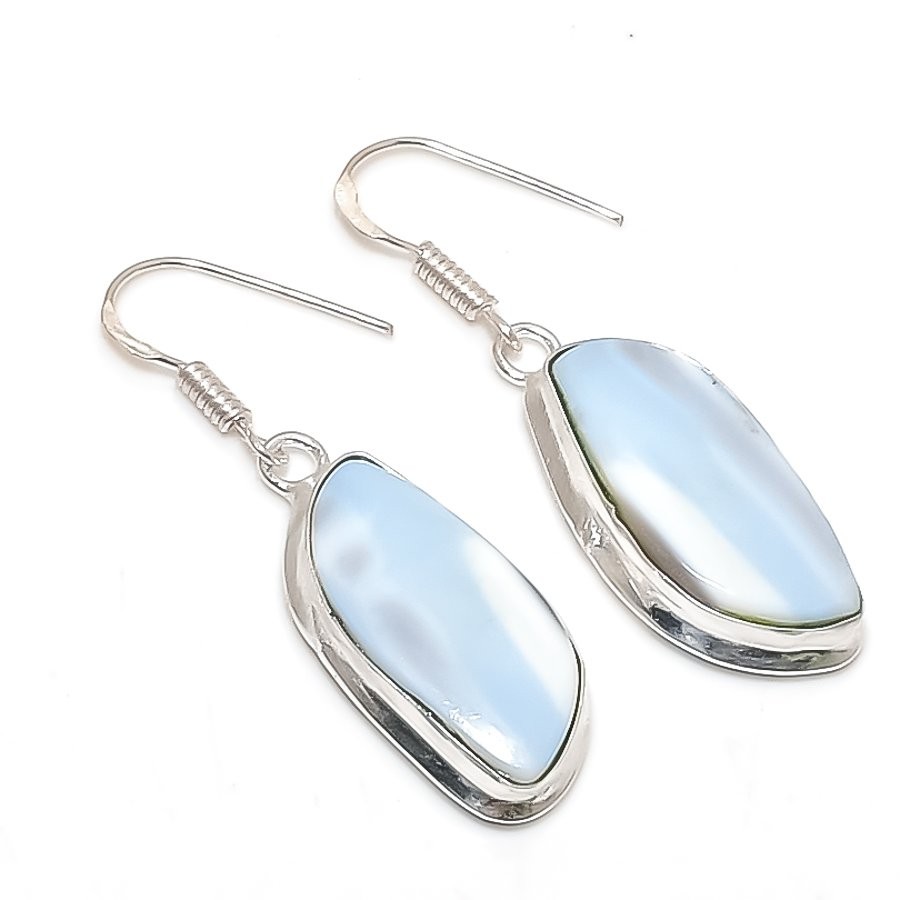 Owhyee Opal Gemstone Handmade 925 Sterling Silver Jewelry Earring 1.89