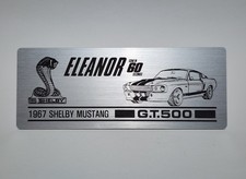 Targa nome in metallo Ford Shelby Mustang GT500 ELEANOR 1967 per 1/12 GREENLIGHT KK