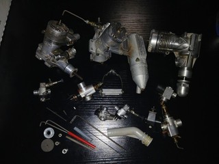 Large Mixed Lot of Vintage Model R/C Airplane Engine Mufflers & Exhaust Parts.