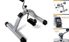  Under Desk Mini Pedal Leg and Arm Exercise Cycle with One Size Black